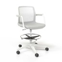 Scaun de Birou Wind Low White Mesh Castors